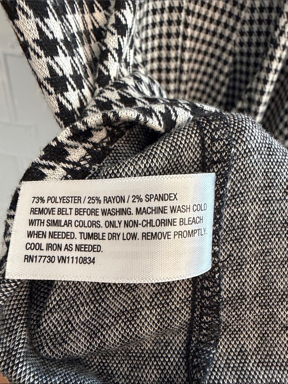 Merona Black & White Houndstooth Cap Sleeve Dress Size L - Picture 7 of 7